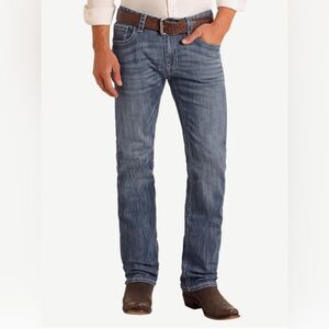 Men’s Rock & Roll Slim Fit Strait Leg Mid Rise Jean Dark Wash Size 34x34 NWT
